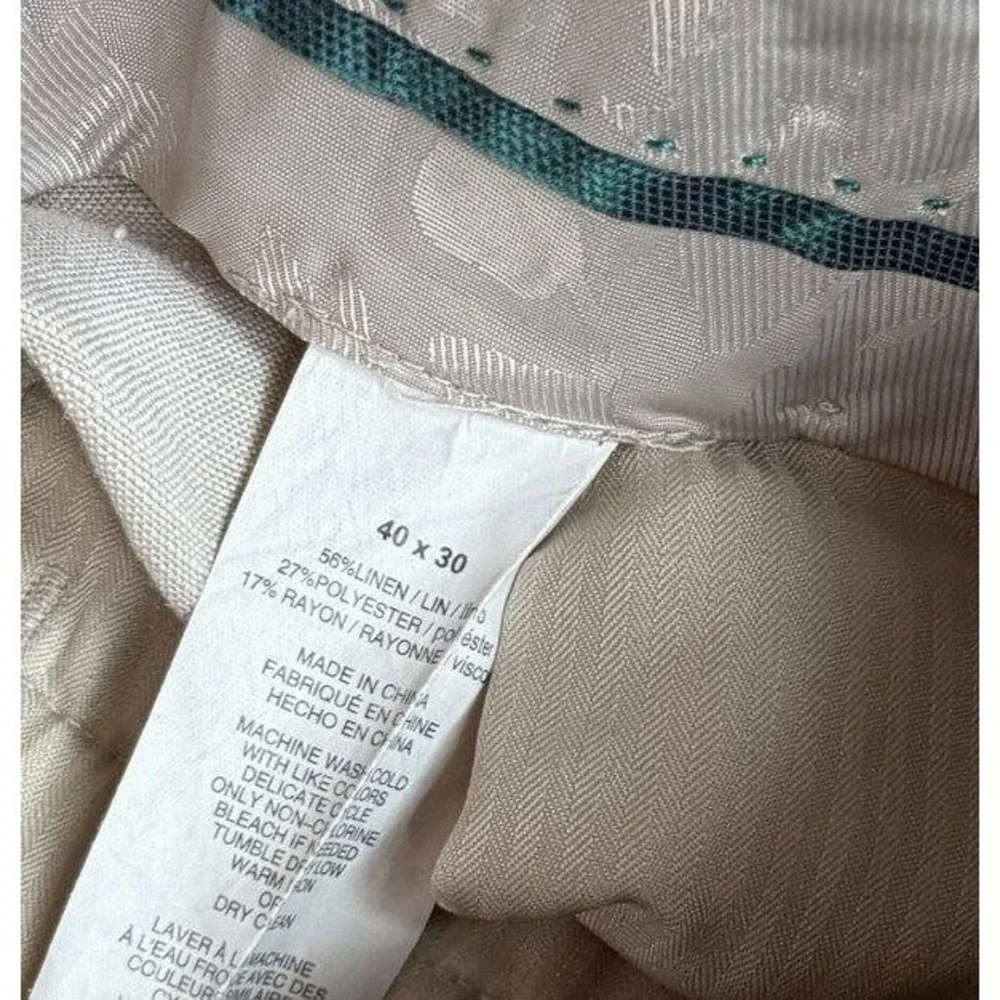 Cubavera Mens Linen Blend Summer Pants Light Tan Size 40 x 30